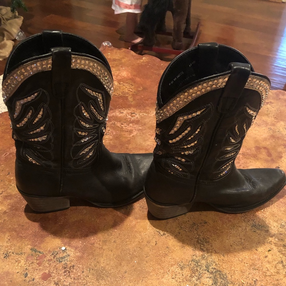 Black & Silver Cowboy / Cowgirl boots size 3 child